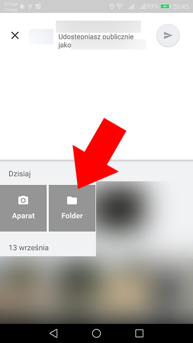 Wybierz ikonę Folder